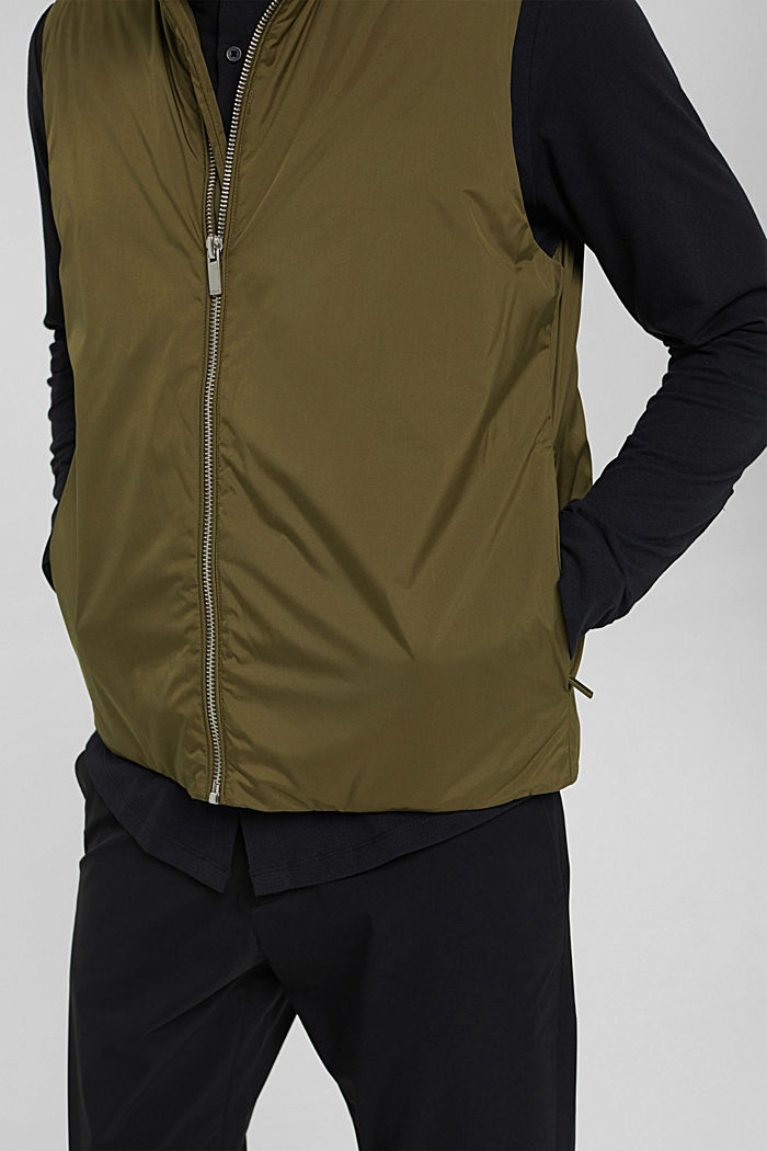Recycled: quilted body warmer with down filling, LIGHT KHAKI, detail image number 2