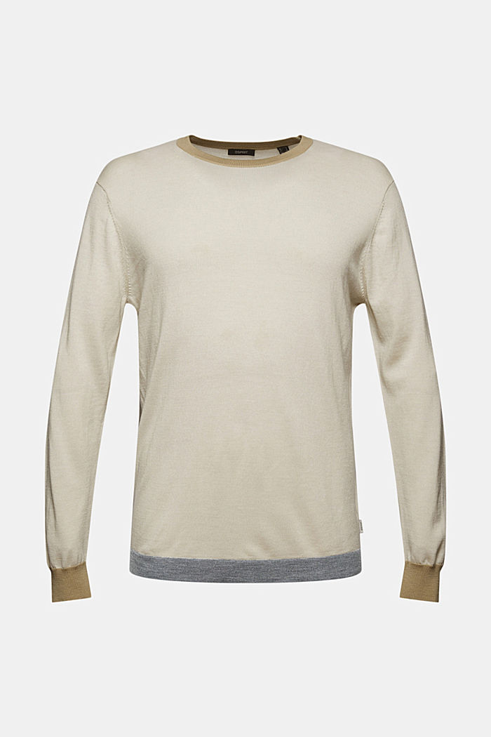 Responsible wool: Jumper made of RWS wool, LIGHT BEIGE, overview