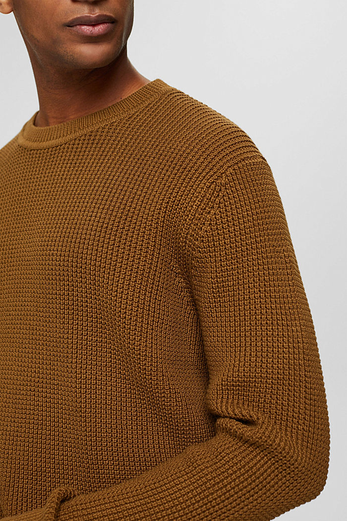 Knitted jumper in pima cotton, BARK, detail image number 2