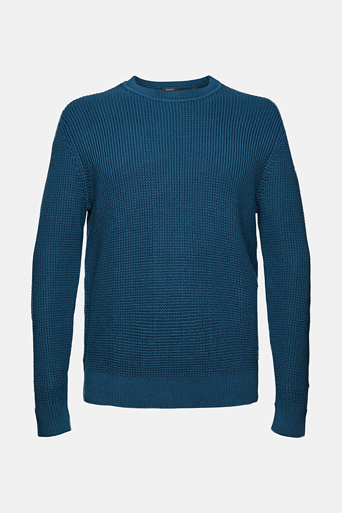Knitted jumper in pima cotton, PETROL BLUE, detail image number 5