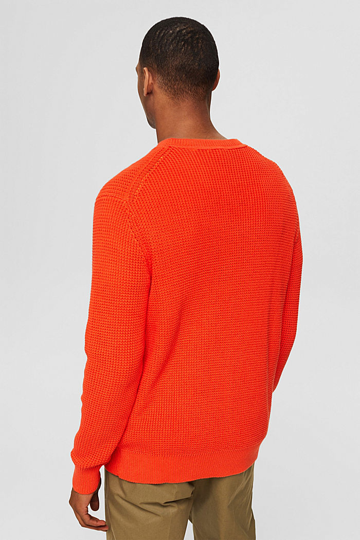 Knitted jumper in pima cotton, ORANGE, detail image number 3