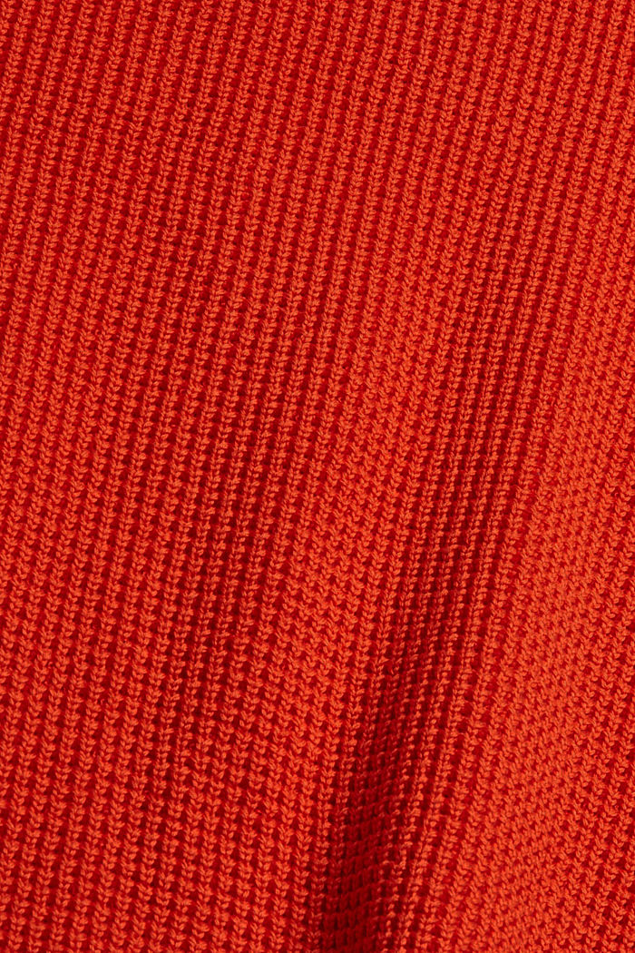 Gebreide trui van pima katoen, ORANGE, detail image number 4
