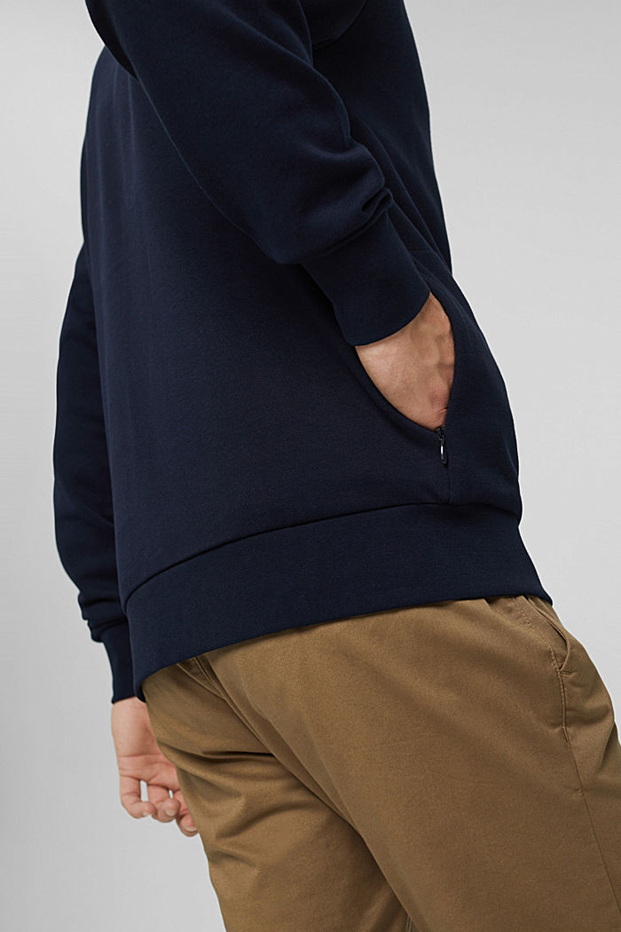 Cotton blend sweatshirt with TENCEL™, NAVY, detail image number 2