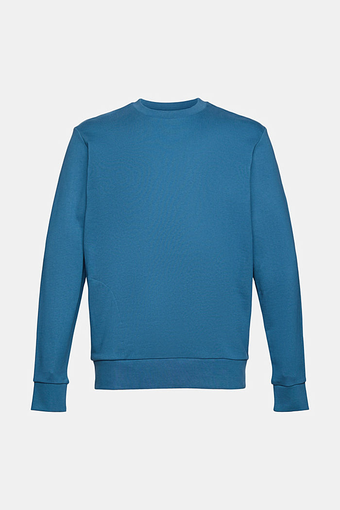 Cotton blend sweatshirt with TENCEL™, TEAL BLUE, overview