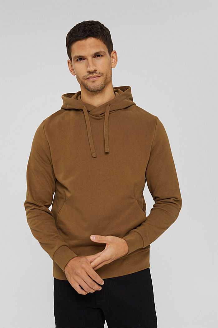 Hooded sweatshirt in blended cotton with TENCEL™, BARK, detail image number 0