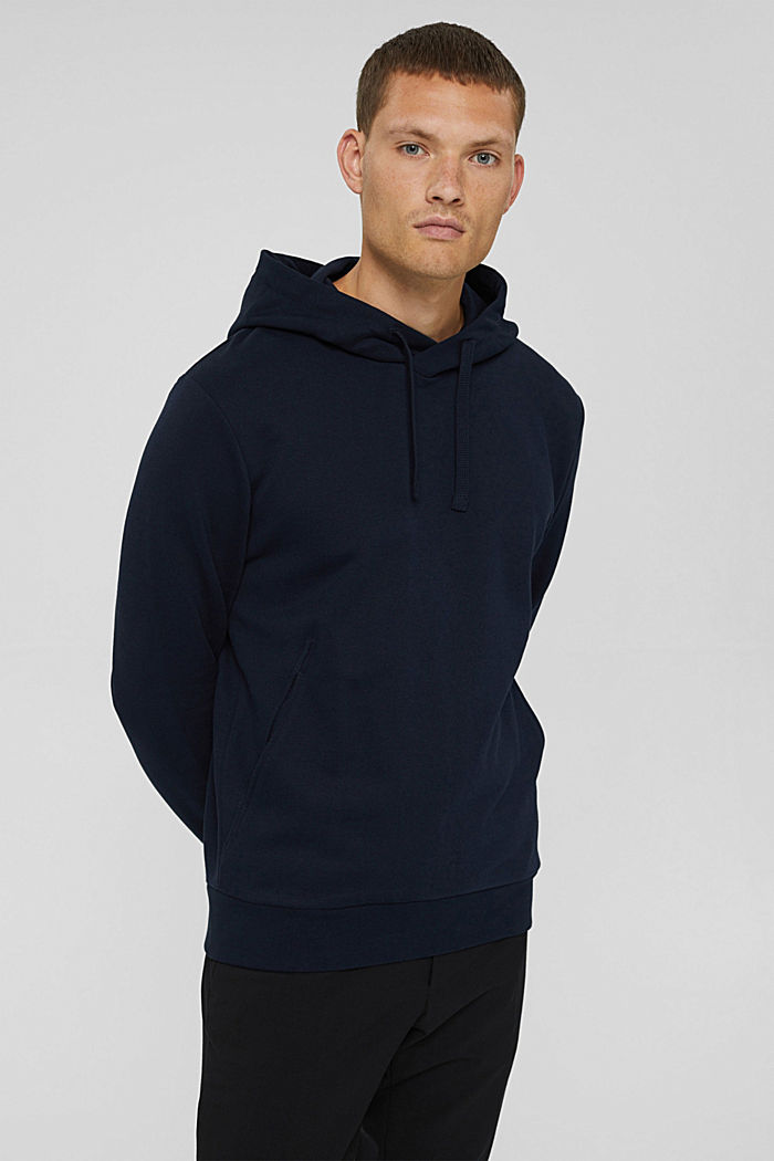 Hooded sweatshirt in blended cotton with TENCEL™, NAVY, detail image number 0