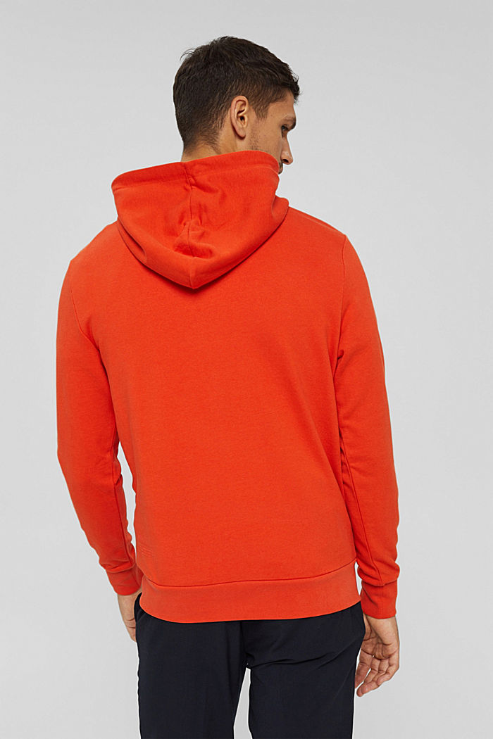 Hooded sweatshirt in blended cotton with TENCEL™, ORANGE, detail image number 3