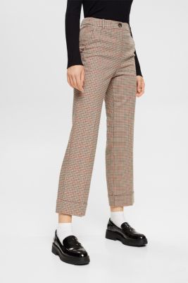 High-rise checked trousers, SAND, detail-asia image number 0