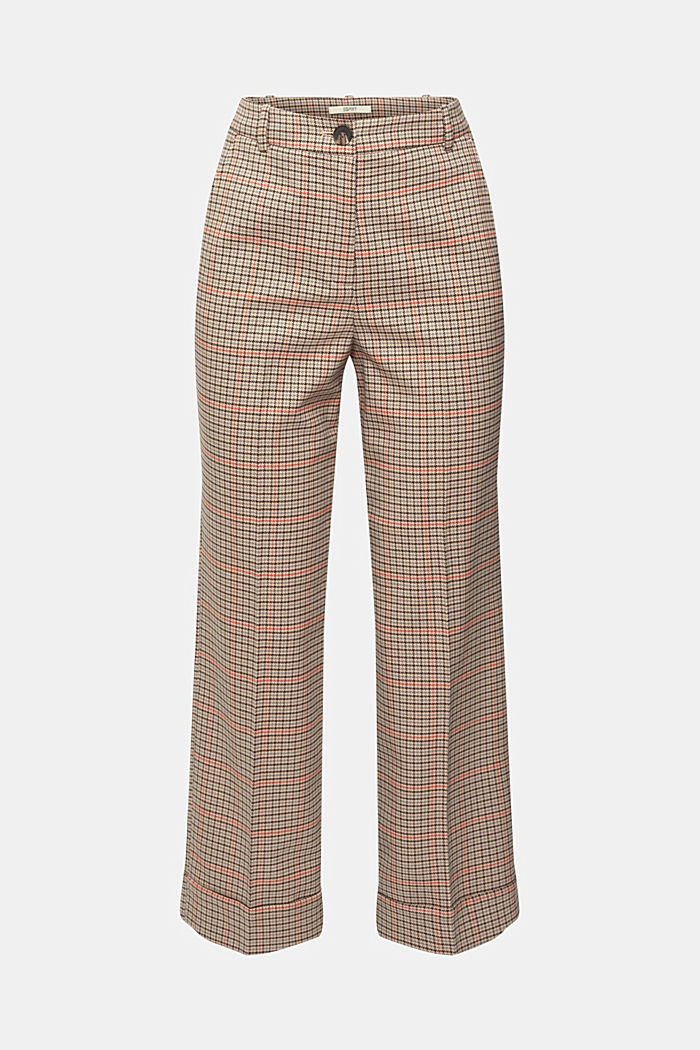 High-rise checked trousers, SAND, detail-asia image number 6