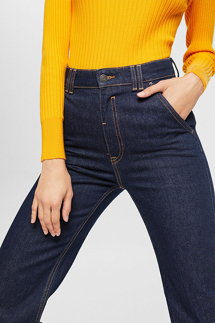 High-rise straight leg jeans, BLUE RINSE, detail-asia image number 2