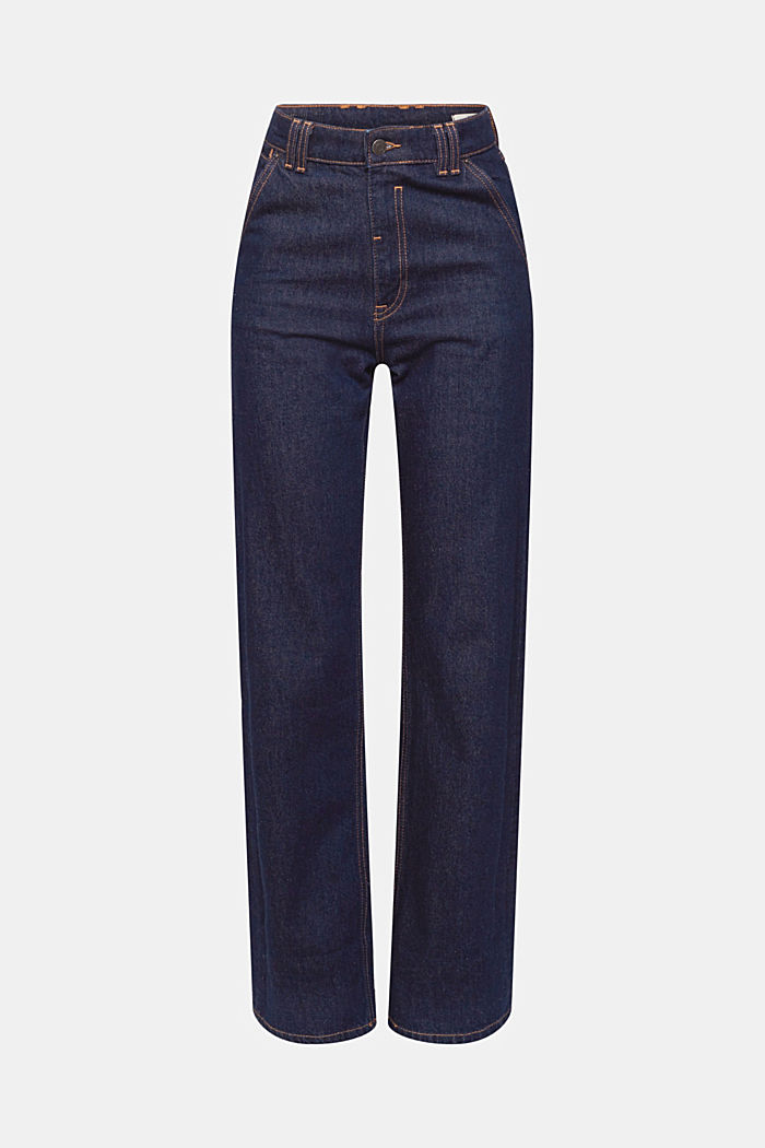 High-rise straight leg jeans, BLUE RINSE, detail-asia image number 6