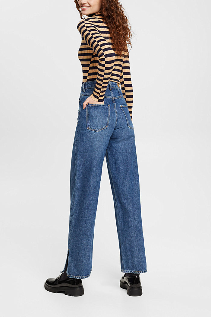 Mid-rise wide leg jeans, BLUE MEDIUM WASHED, detail-asia image number 3
