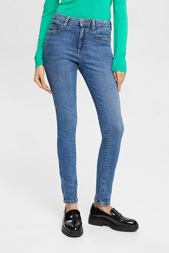 High-rise skinny jeans with TENCEL™, BLUE MEDIUM WASH, detail-asia image number 0