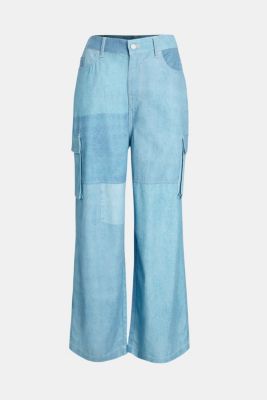 Denim Not Denim print high-rise cargo pants