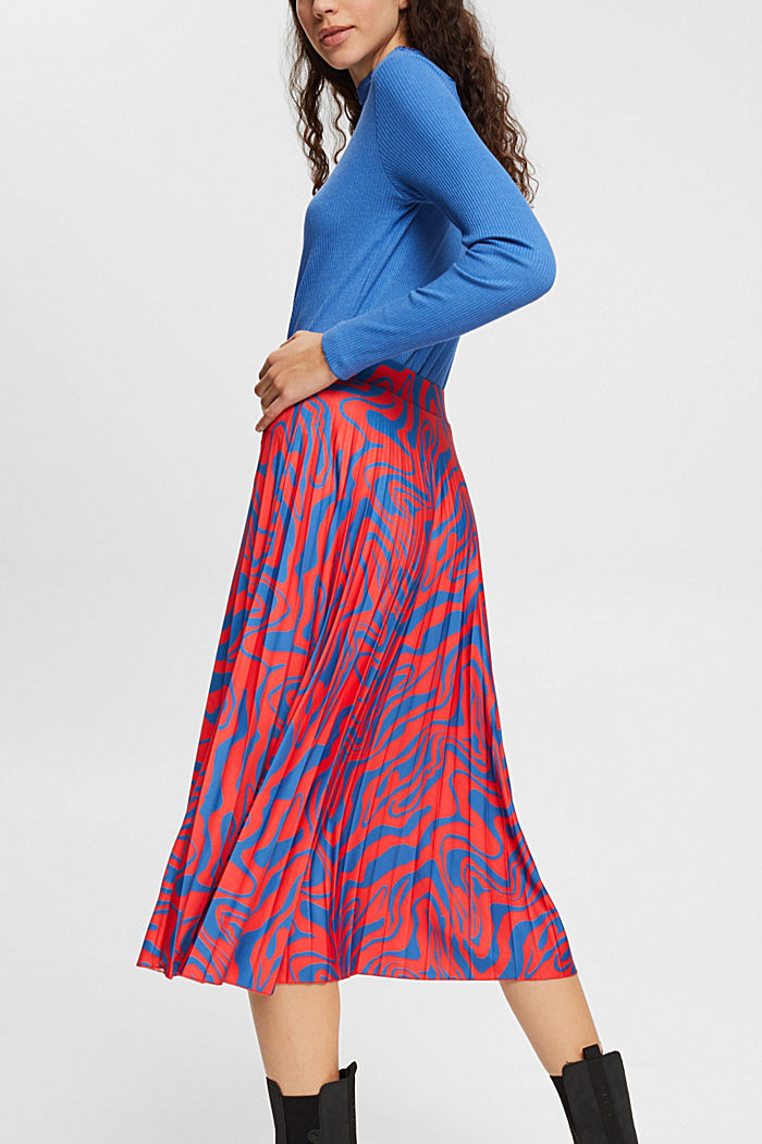 Graphic print midi skirt, RED, detail-asia image number 1