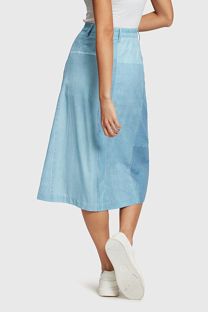 Denim Not Denim print skirt, BLUE MEDIUM WASHED, detail-asia image number 1