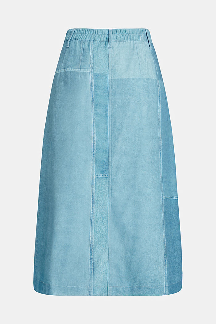 Denim Not Denim print skirt, BLUE MEDIUM WASHED, detail-asia image number 5
