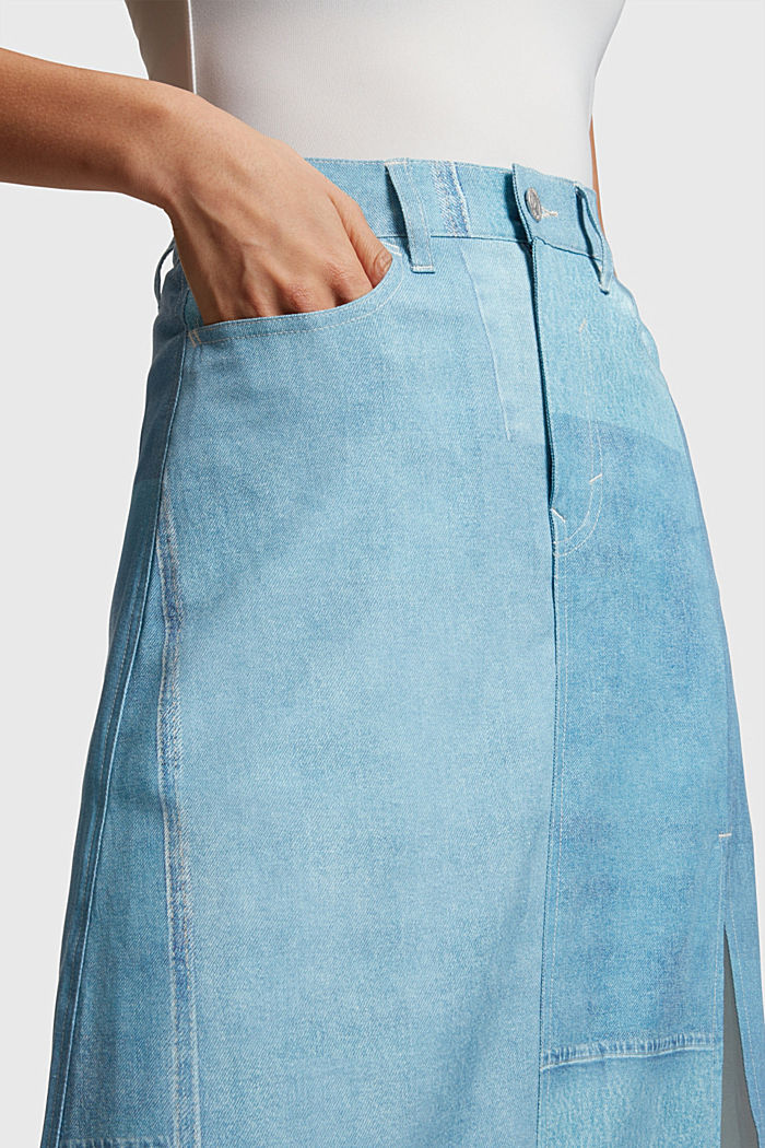 Denim Not Denim print skirt, BLUE MEDIUM WASHED, detail-asia image number 2