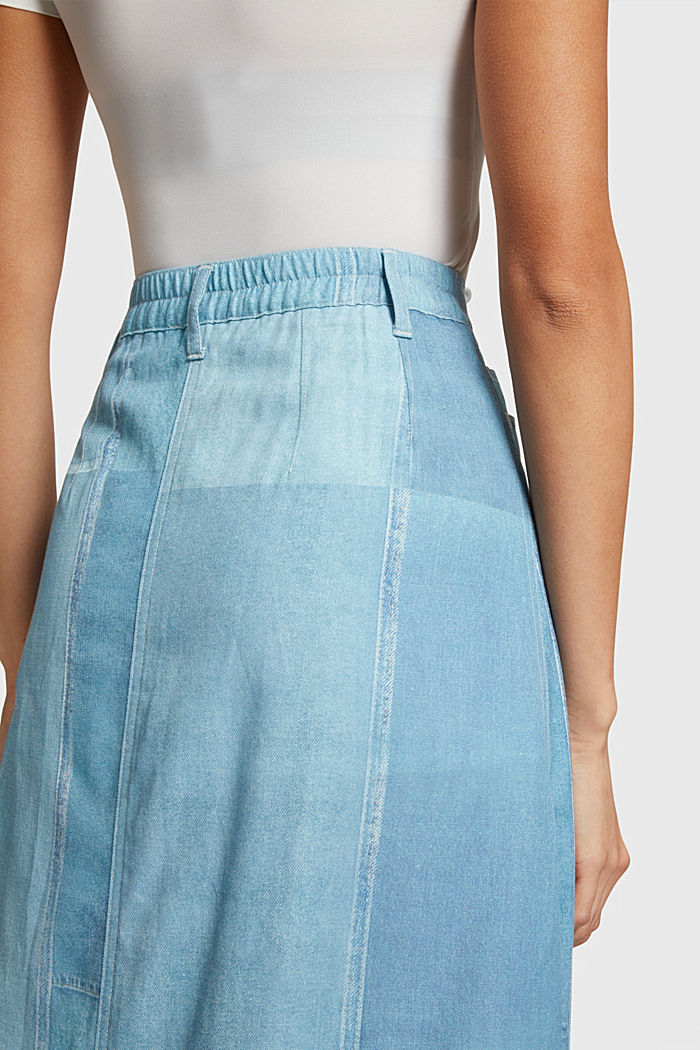 Denim Not Denim print skirt, BLUE MEDIUM WASHED, detail-asia image number 3