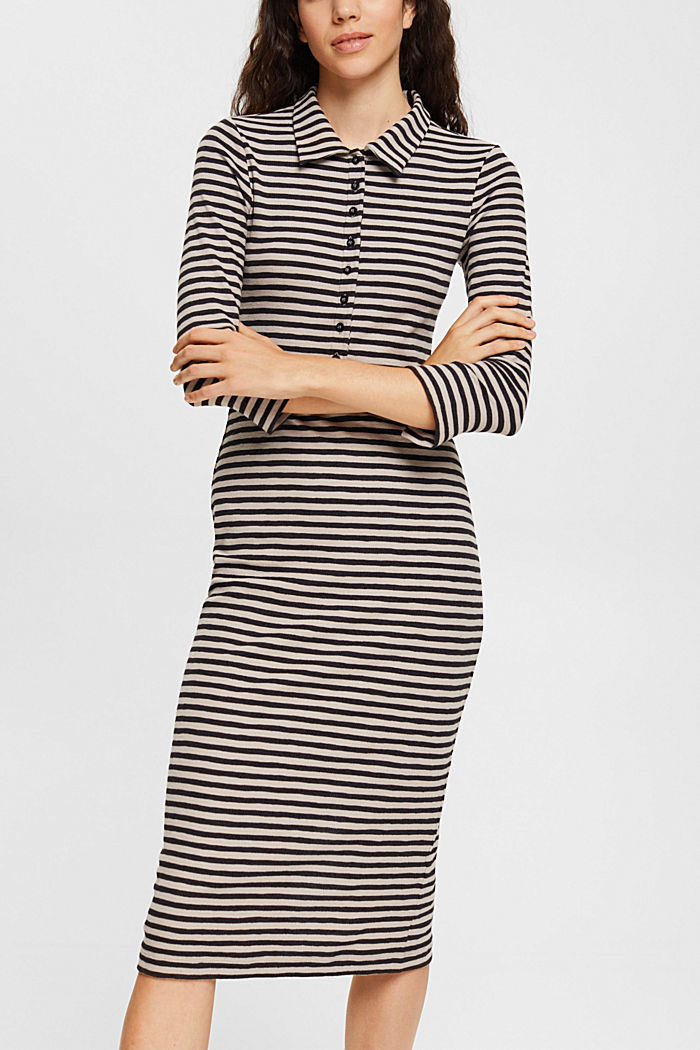 Striped polo dress, LIGHT TAUPE, detail-asia image number 0