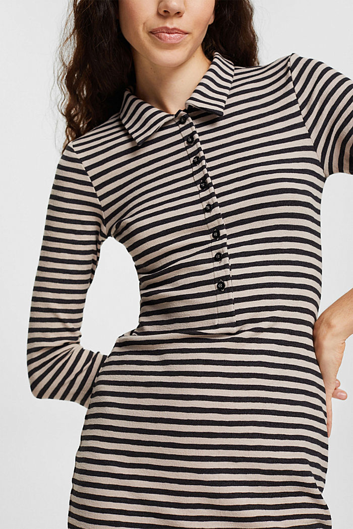 Striped polo dress, LIGHT TAUPE, detail-asia image number 4