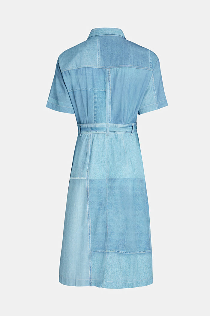 Denim Not Denim print shirt dress, BLUE MEDIUM WASHED, detail-asia image number 5