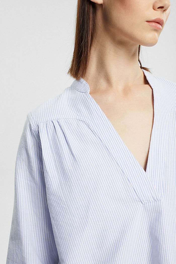 Long sleeved oxford striped blouse, LIGHT BLUE 3, detail-asia image number 2