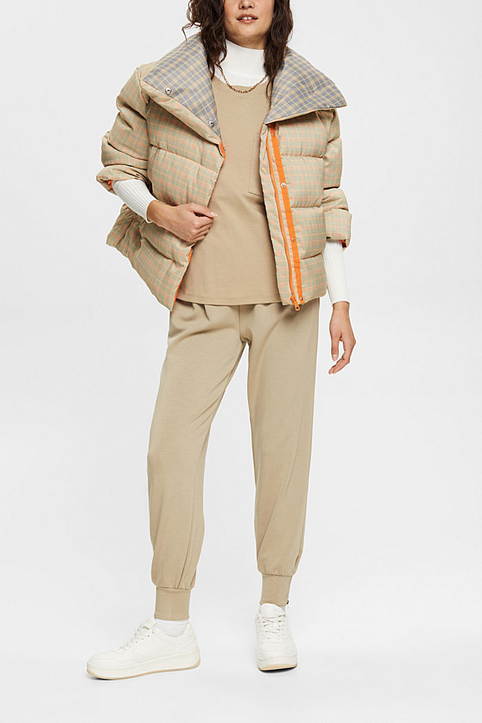 Checked puffer jacket, SAND, detail-asia image number 1