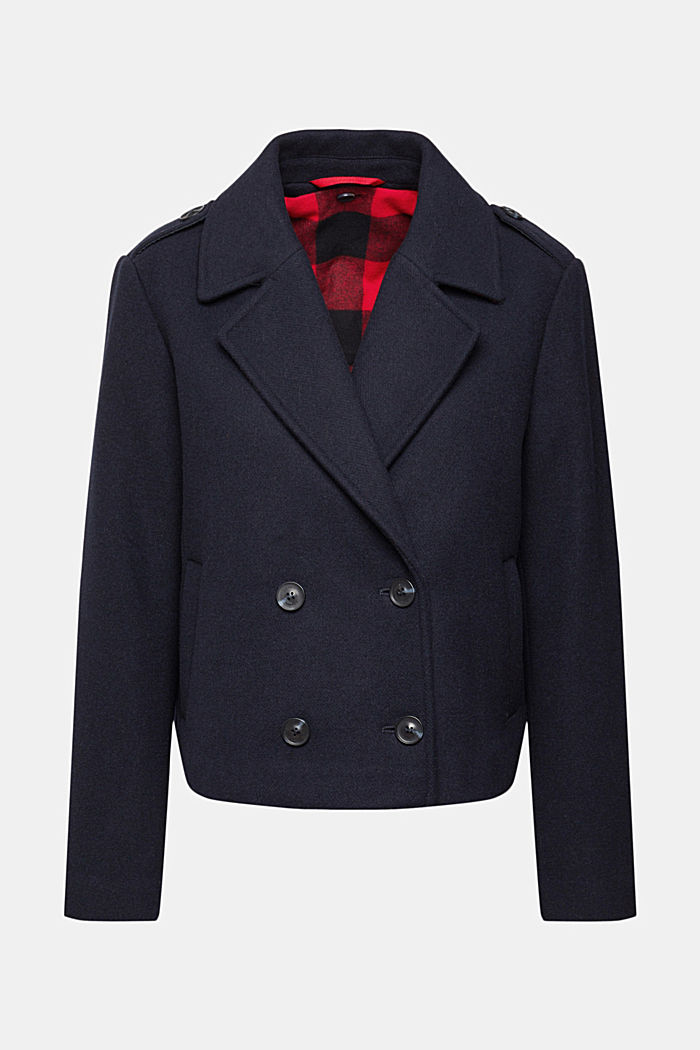 Wool blend jacket, NAVY, detail-asia image number 5