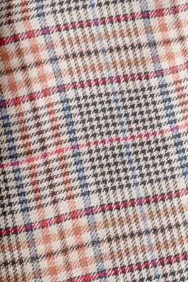 Checked wool blend coat with inside drawstring, BLACK, detail-asia image number 4
