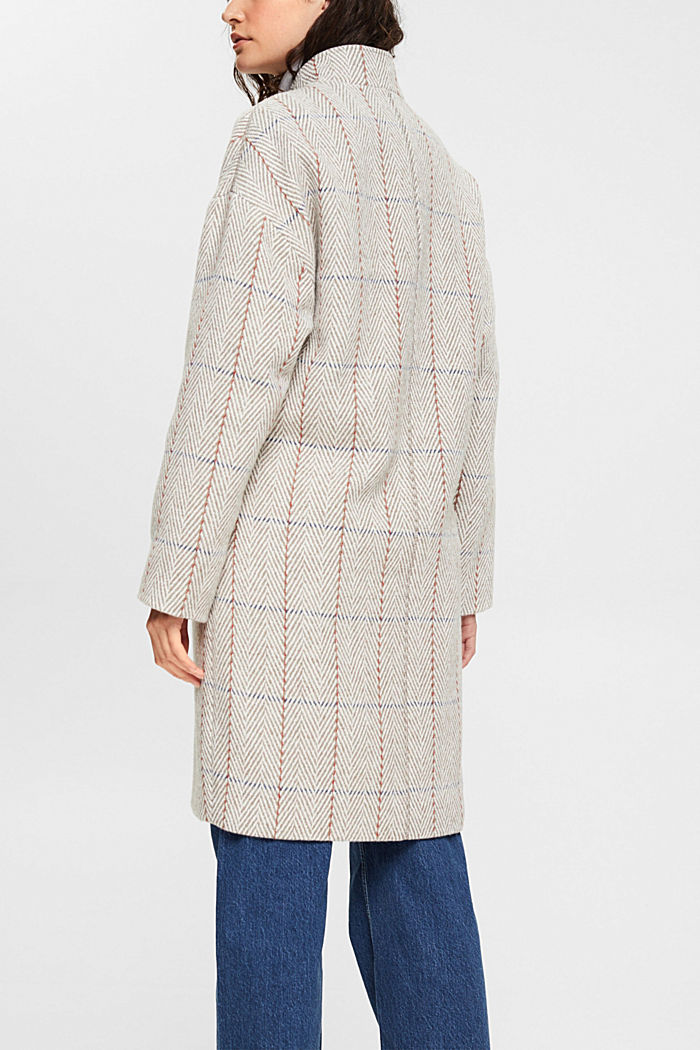 Patterned wool blend coat, LIGHT GREY, detail-asia image number 3