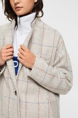 Patterned wool blend coat, LIGHT GREY, detail-asia image number 2