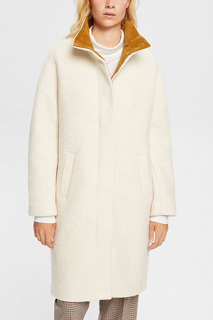 Wool blend coat, CREAM BEIGE, detail-asia image number 0