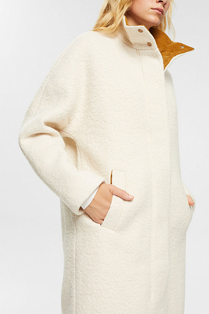 Wool blend coat, CREAM BEIGE, detail-asia image number 2