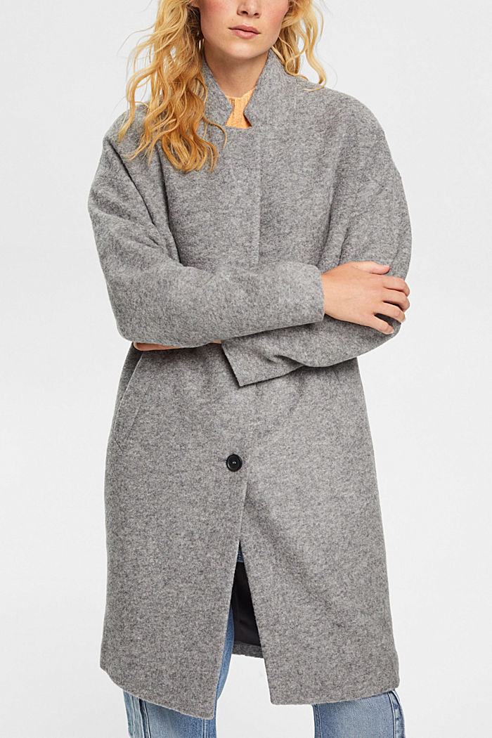 Wool blend coat, MEDIUM GREY, detail-asia image number 0