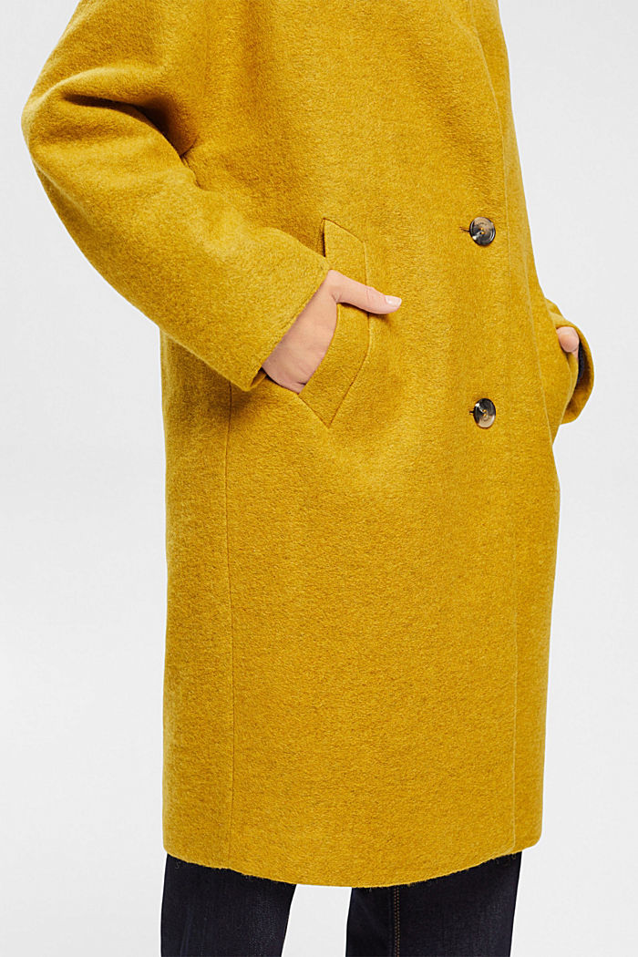 Wool blend coat, DUSTY YELLOW, detail-asia image number 2
