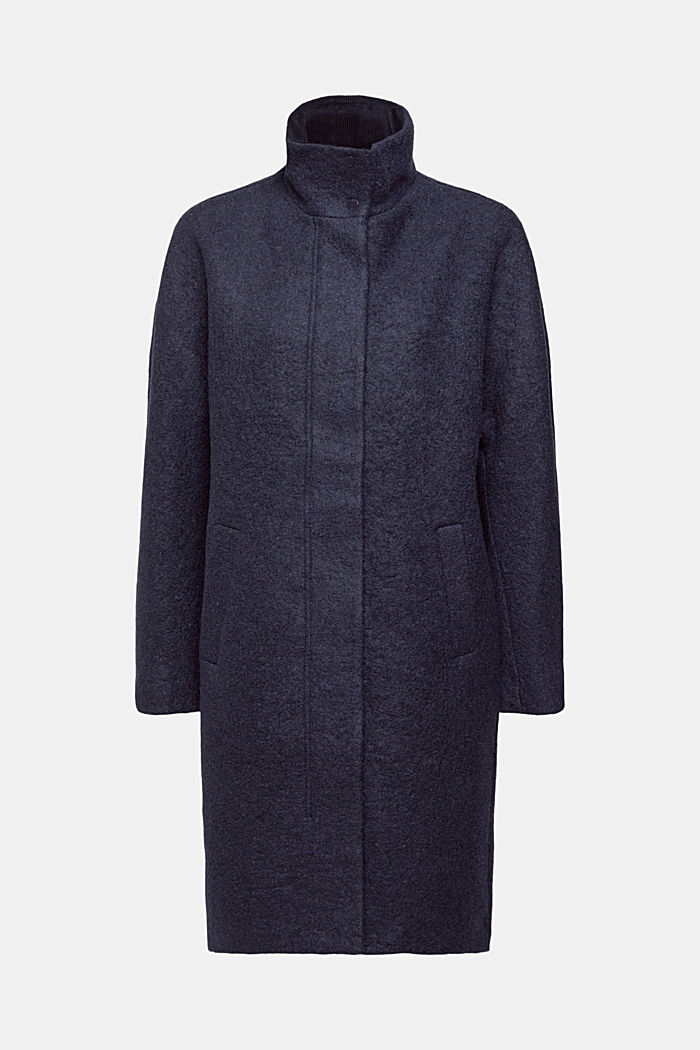 Wool blend coat, NAVY, detail-asia image number 5