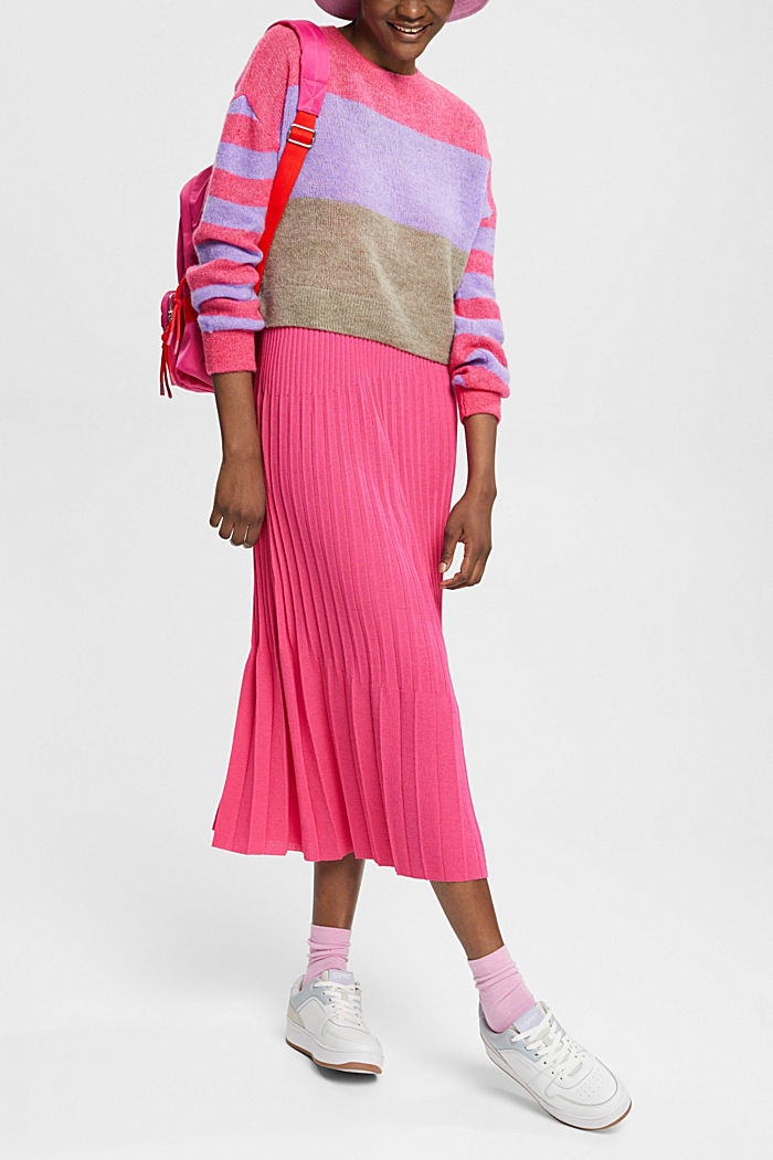 Striped wool blend jumper, PINK FUCHSIA, detail-asia image number 4