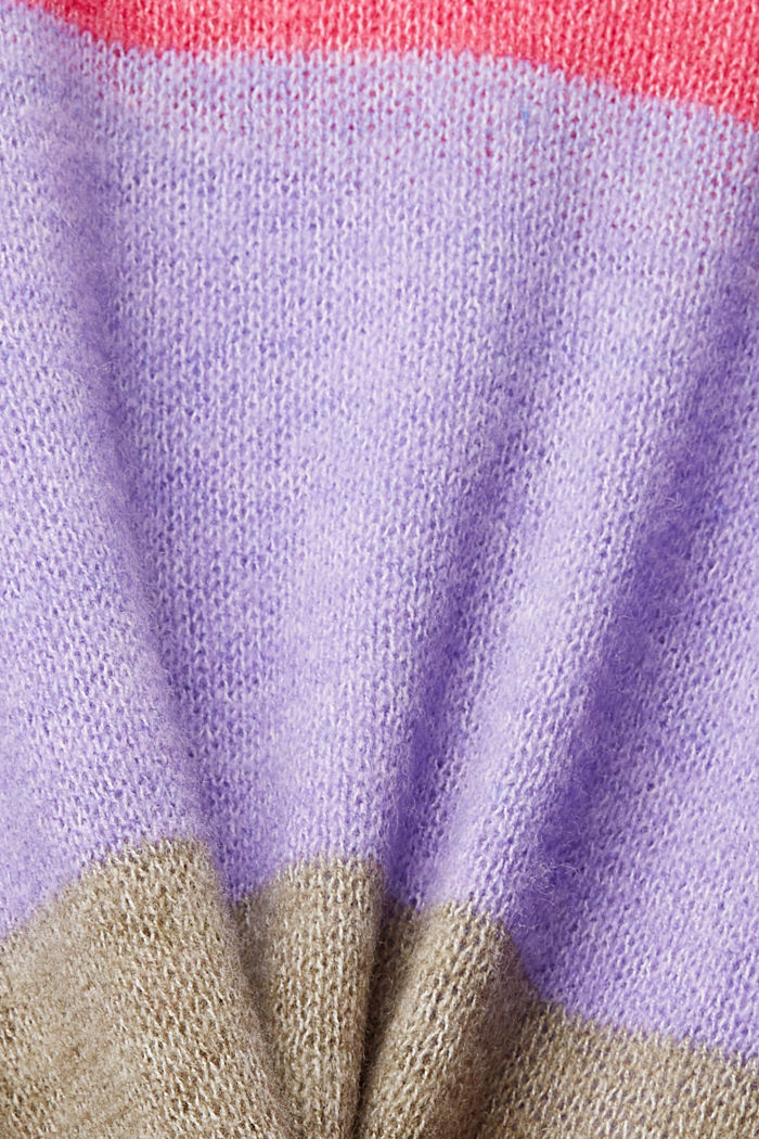 條紋羊毛混紡針織上衣, PINK FUCHSIA, detail-asia image number 5