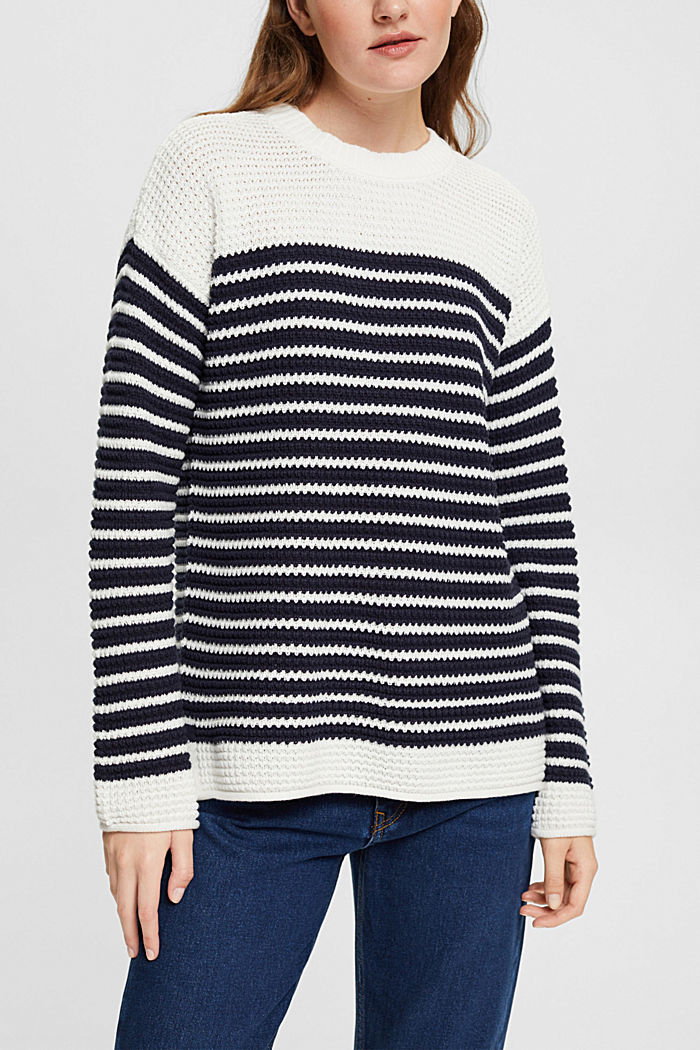 Textured knitted jumper, OFF WHITE, detail-asia image number 0