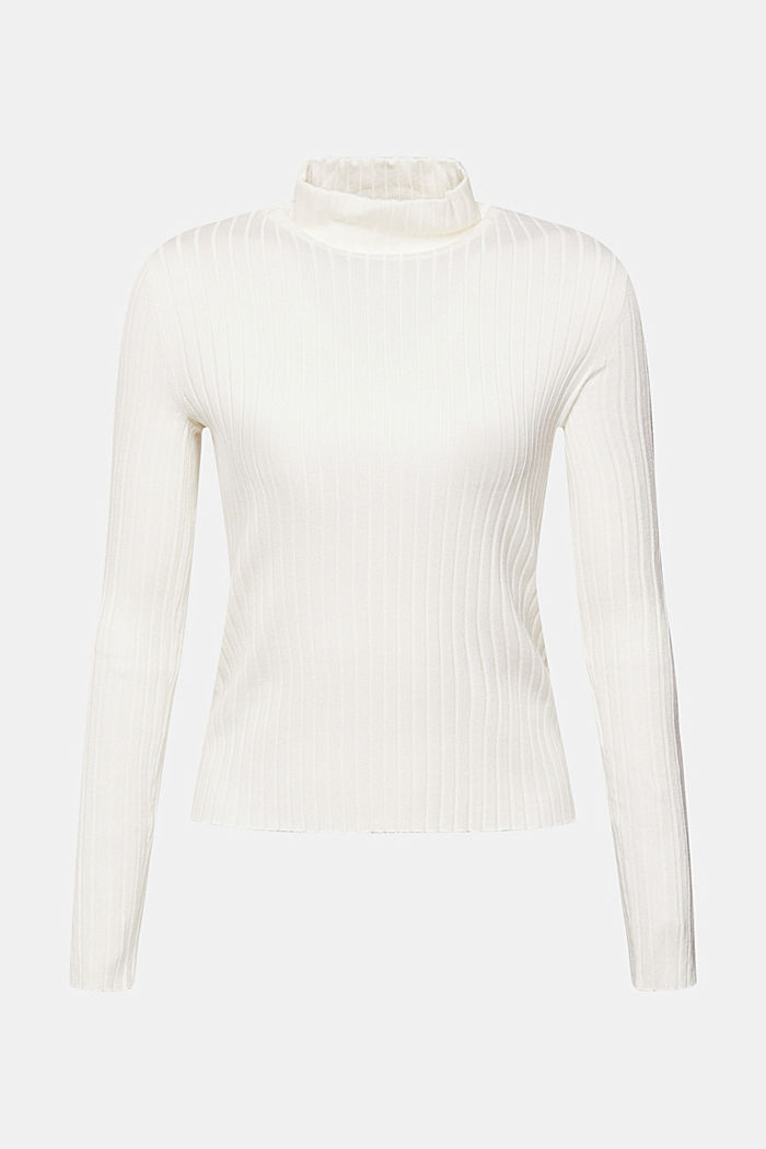 Stand-up collar jumper, OFF WHITE, detail-asia image number 6