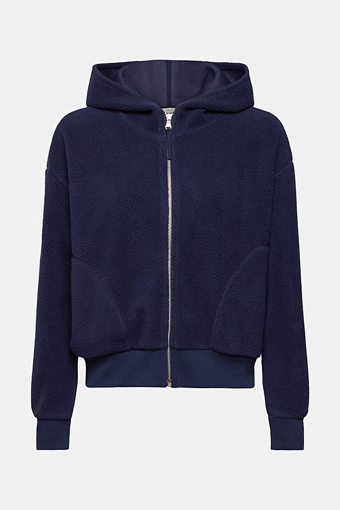 Teddy borg fleece hoodie, NAVY, detail-asia image number 6
