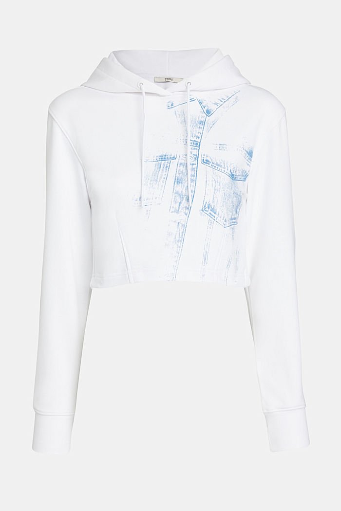 Placement indigo print hoodie​, WHITE, detail-asia image number 4