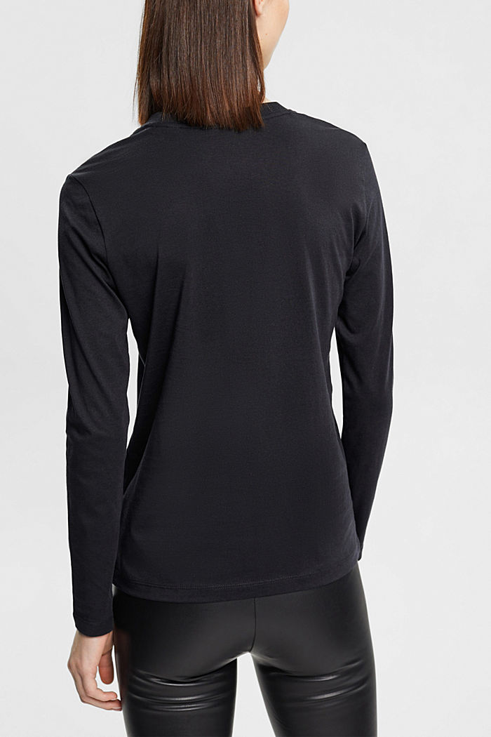 Long-sleeved t-shirt with logo, BLACK, detail-asia image number 3