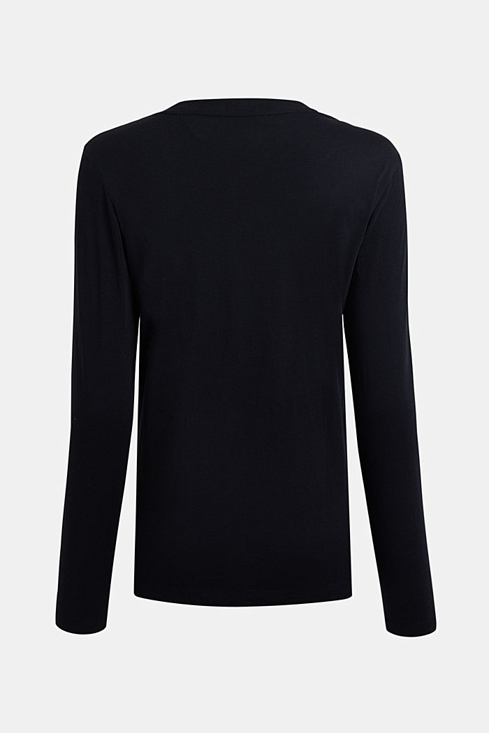 Long-sleeved t-shirt with logo, BLACK, detail-asia image number 4