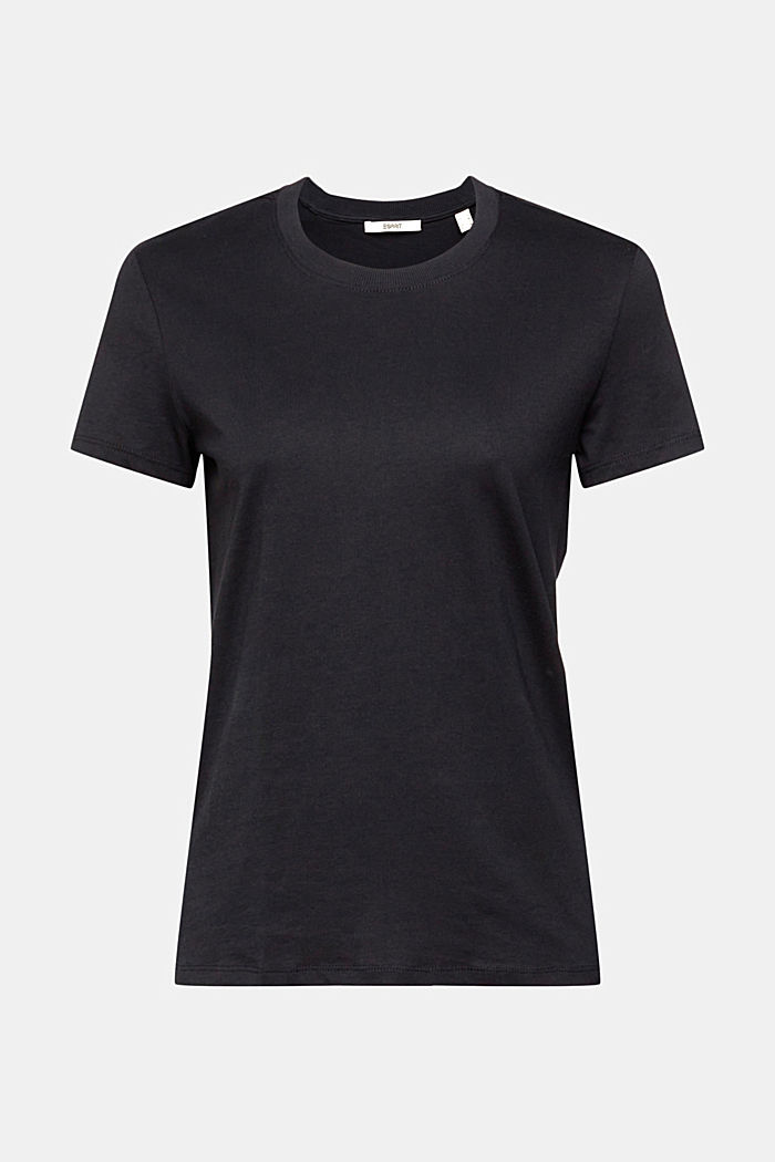 Cotton crewneck t-shirt, BLACK, detail-asia image number 6