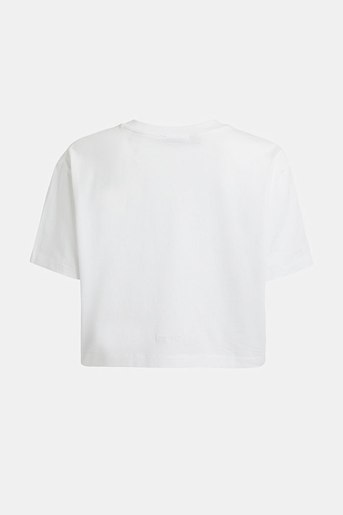 Front panel gradient landscape print cropped tee, WHITE, detail-asia image number 5