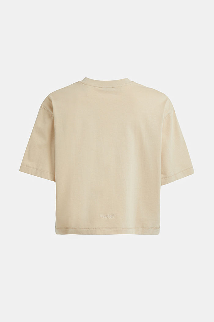 Front panel gradient landscape print cropped tee, BEIGE, detail-asia image number 5