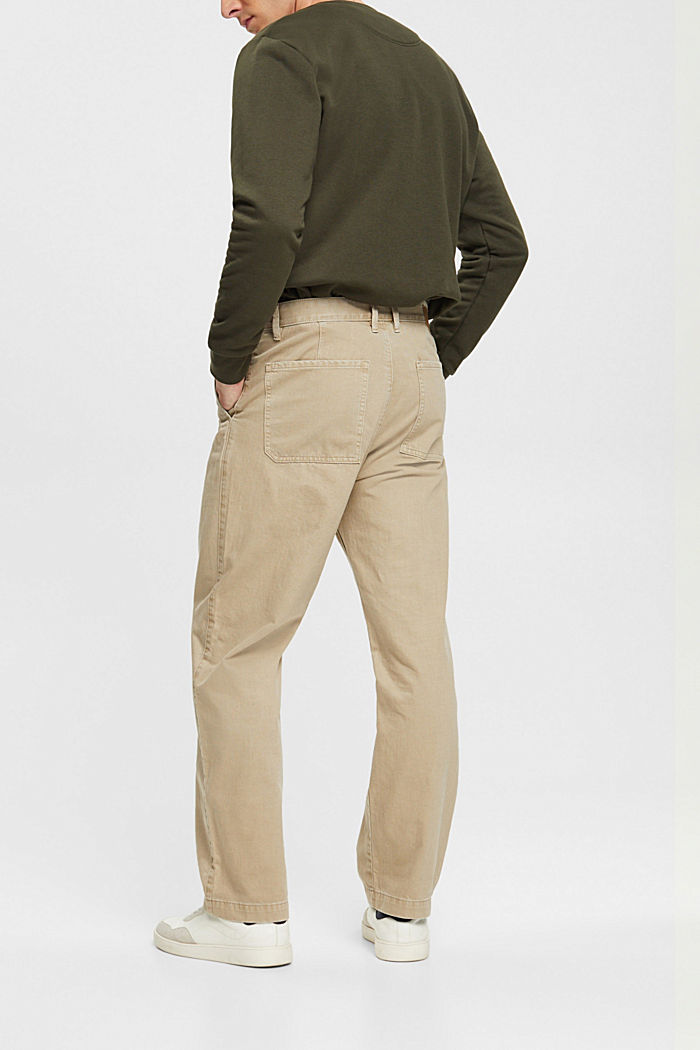 Wide leg, sustainable cotton trousers, LIGHT BEIGE, detail-asia image number 3