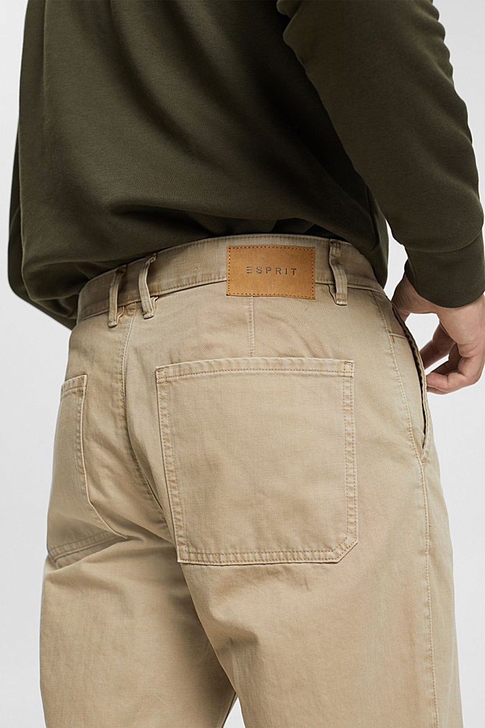 Wide leg, sustainable cotton trousers, LIGHT BEIGE, detail-asia image number 4